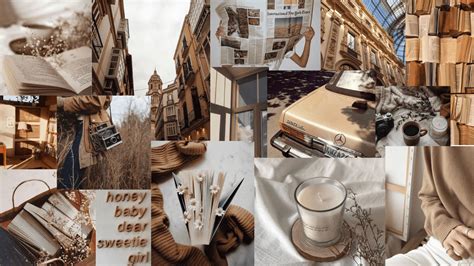 Beige Aesthetic Collage Brown Aesthetic Wallpaper Laptop - Find the ...