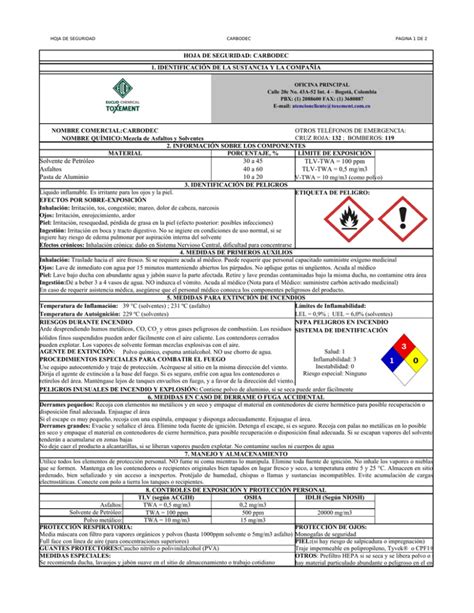 Hoja De Seguridad