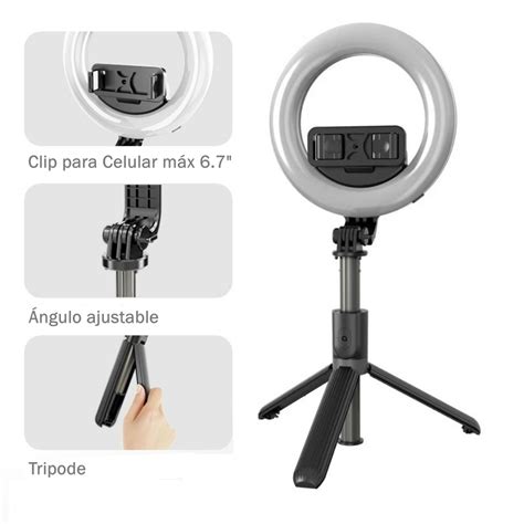 Palo Selfie Stick L07 Con Aro De Luz Bluetooth Kemik Guatemala