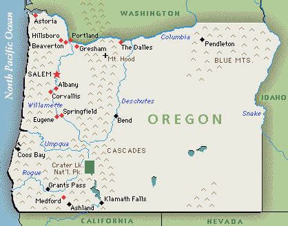 Oregon Map and Oregon Satellite Image