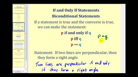 Truth Table Of Biconditional Statement