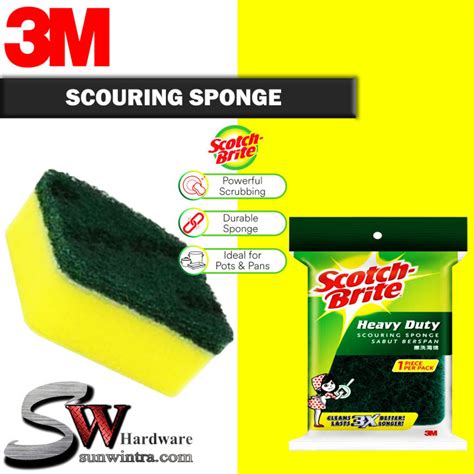 M Scotch Brite Tough Clean Heavy Duty Scouring Scrub Sponge Lazada