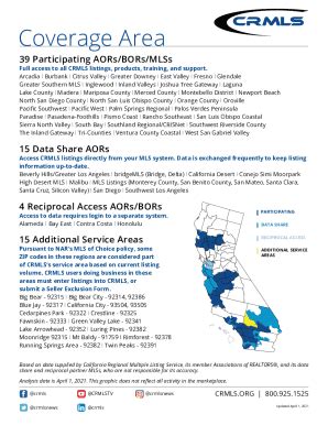Fillable Online Coverage AreaCRMLS Fax Email Print PdfFiller
