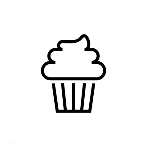 A Black And White Image Of A Cupcake