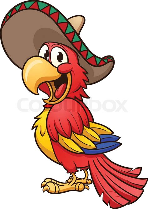 Cartoon Mexican Parrot Stock Vector Colourbox