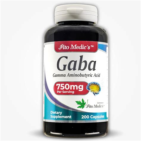 Amazon FITO MEDIC S Lab GABA 750 Mg Per Serving 200 Capsules