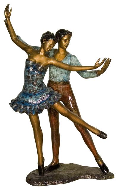 Dancing Couple Bronze Sculpture Special Patina Finish Traditional