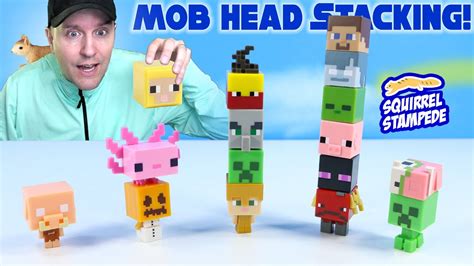 Minecraft Mob Head Minis Minifigure Stacking Challenge Axolotl And Strider Youtube