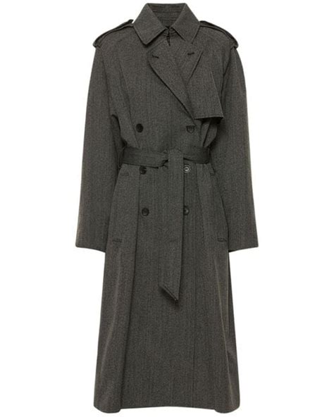 Isabel Marant Jepson Wool Trench Coat In Dark Grey Gray Lyst