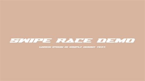 Swipe Race Demo Font Download Free For Desktop And Webfont