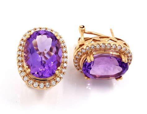 Buy 18K Rose Gold Amethyst Diamond Earrings Online - Antwerp Or | Jeweler