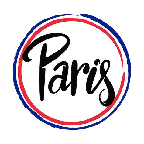 Logotipo De Letras De Paris Dentro Da Cor Do Círculo Da Bandeira Da