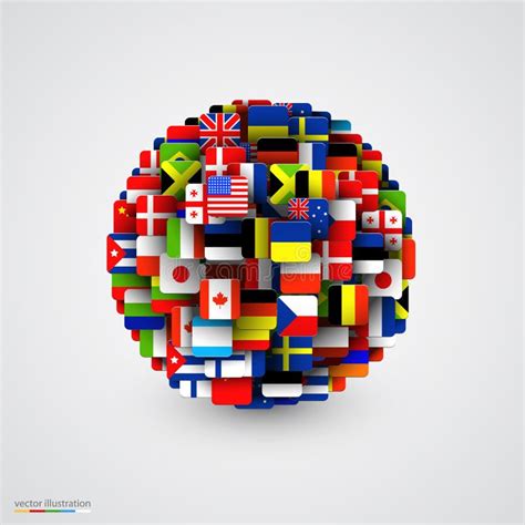 3d Sphere With World Flags Stock Vector Illustration Of Geography