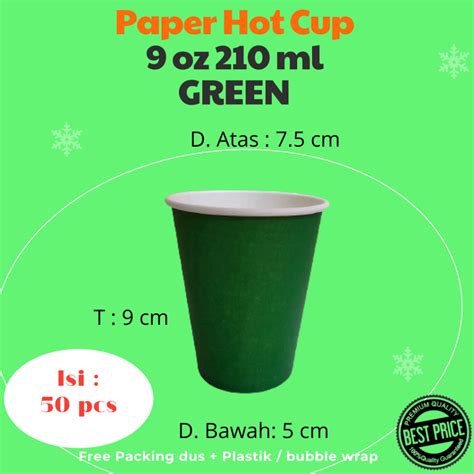 Jual Paper Hot Cup Oz Ml Green Gelas Kertas Isi Pcs Edisi Warna Shopee Indonesia
