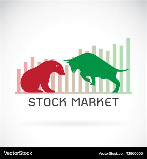 Bull and bear symbols of stock market trends Vector Image