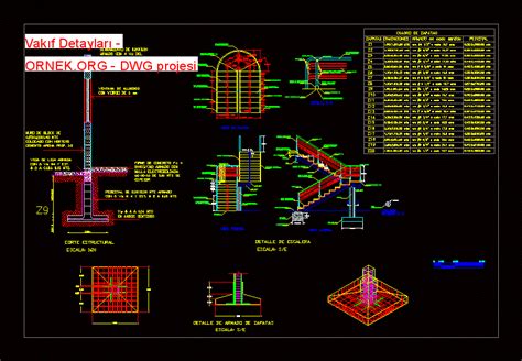 Vakıf Detayları dwg projesi Autocad Projeler