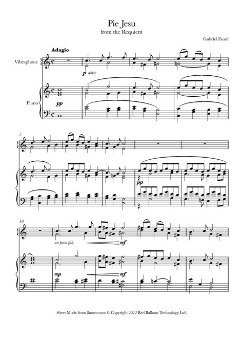 Fauré Pie Jesu Sheet music for Percussion 8notes