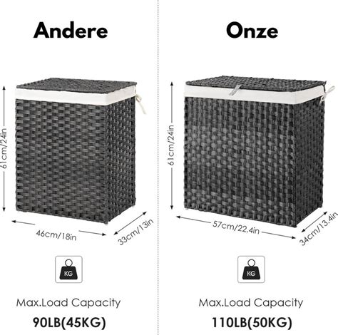 Panier Linge Double En Rotin Panier Linge Compartiments Kg