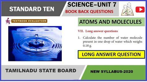 10th Science Long Answer Question 1 Unit 7 Atoms And Molecules Book