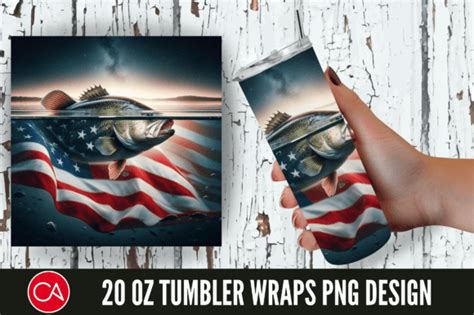 D Bass Fish Patriotic Oz Tumbler Png Graphic By Craft Fair