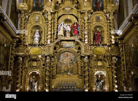 Perú La ciudad de Cusco Retablo de la Catedral Fotografía de stock