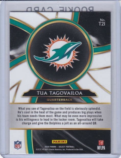 Tua Tagovailoa Rookie Card Miami Dolphins Select Turbocharged