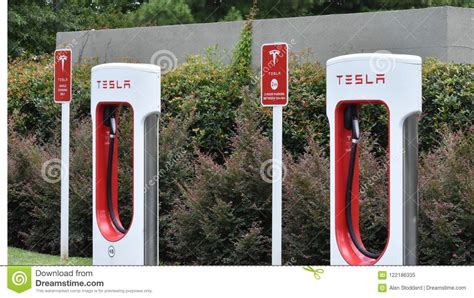 Tesla Auto Supercharger Stations Editorial Image - Image of cars, tesla ...