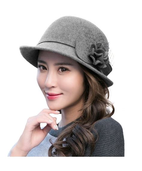 Womens S Vintage Wool Felt Cloche Bucket Bowler Hat Winter