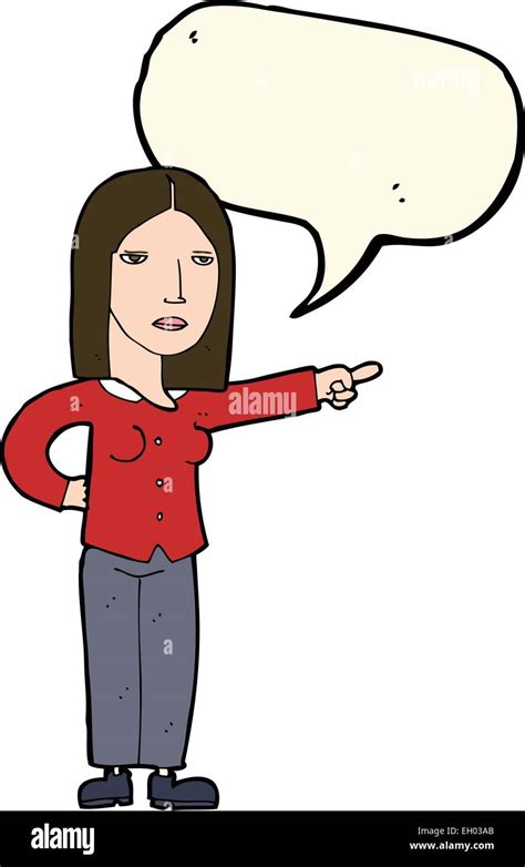 Cartoon Woman Pointing With Speech Bubble Stock Vector Image And Art Alamy