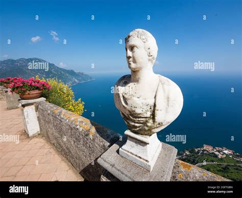 Marble Bust On The Terrazza Dell Infinito Of Villa Cimbrone Ravello