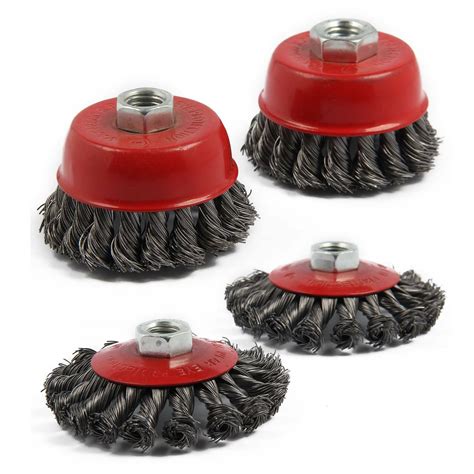 Pcs Twist Knot Semi Flat Wire Wheel Cup Brush Set Kit For Angle