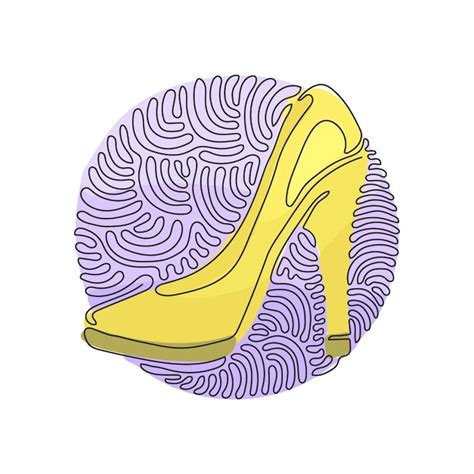 Dibujo de línea continua única icono de zapatos de mujer contorno de