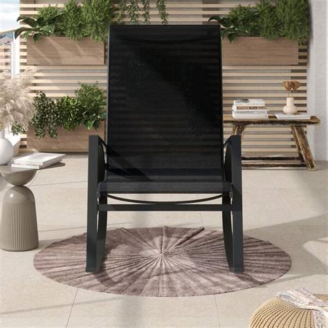 Black Metal Outdoor Rocking Chair Shop Fabricadascasas