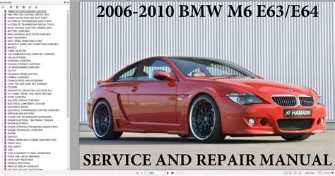 BMW M6 E63 E64 2006-2011 Wiring Diagram & Service Repair Manual