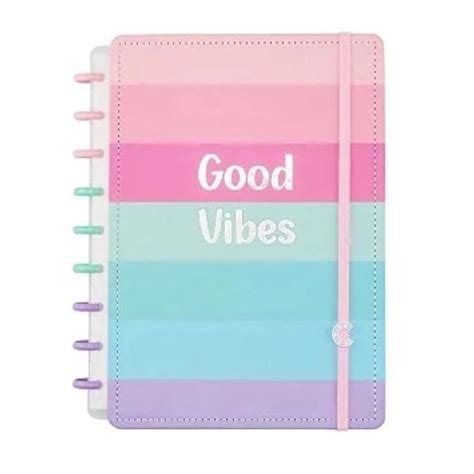 Caderno Inteligente Novitate Grande 80 Folhas Good Vibes By Indy