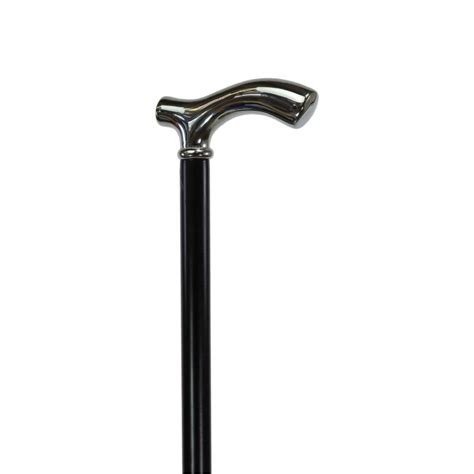 Chrome Plated Fritz Handle Black Cane Walkingsticks Co Uk