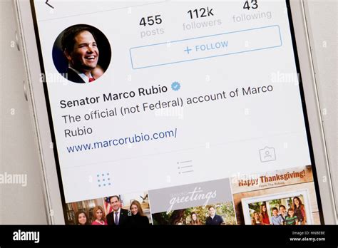 Florida republican senator Marco Rubio Twitter account- USA Stock Photo ...