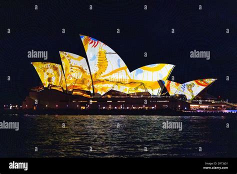 VIVID Sydney 2023 Light Show And Lighting Of The Sails Of The Opera