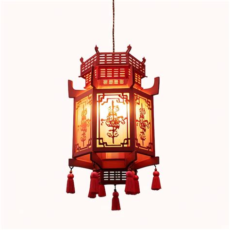 Premium Photo A Red Lantern With A Yellow Light