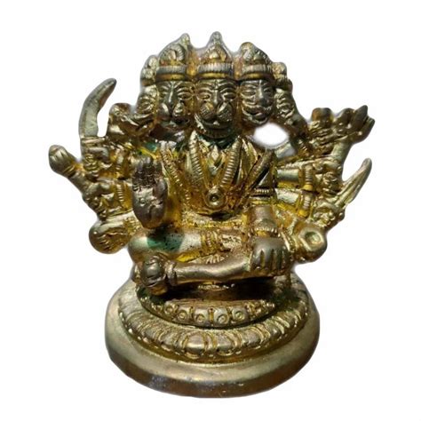 Brass Panchmukhi Hanuman Statue For Worship Size 5x2 5 Inch Hxw At