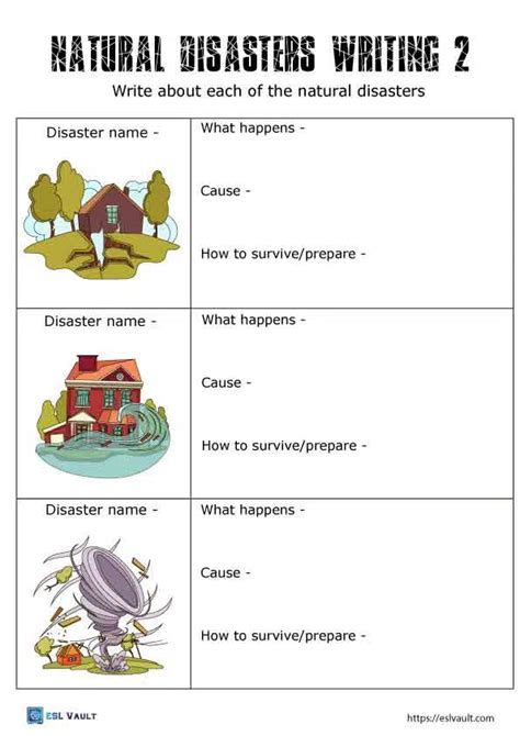 Interesting Natural Disasters Worksheets Esl Vault Worksheets Library