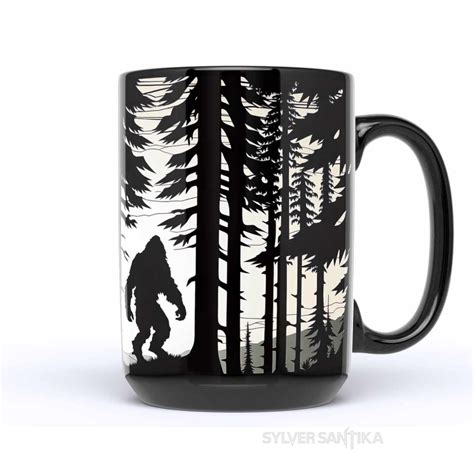 Sasquatch Mug 15 Oz Ceramic Bigfoot Forest Artwork Squatch Coffee