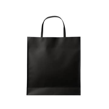 Black Paper Bag Isolated With Reflect Floor For Mockup Bag Black