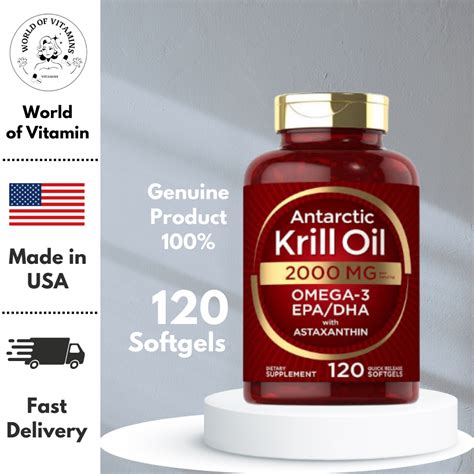 Carlyle Antarctic Krill Oil 2000 Mg 120 Softgels Omega 3 EPA DHA