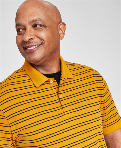 Club Room Mens Striped Short Sleeve Polo Shirt Created For Macys