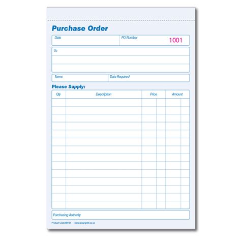 Purchase Order Book A5 Duplicate Ocean Pads