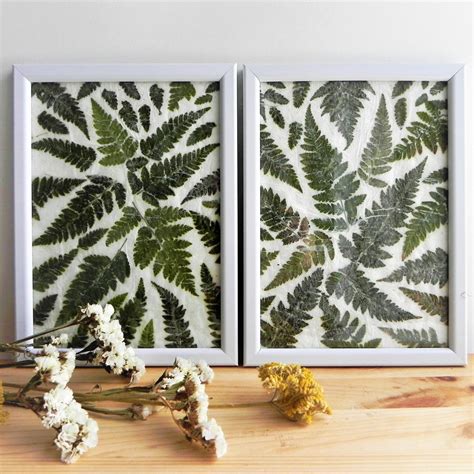 Botanical Art Fern Framed Home Art Plant Wall Decor Etsy