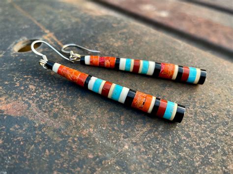 Orange Spiny Oyster Turquoise Multistone Heishi Earrings By Santo