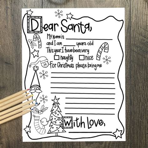 Dear Santa Letter Template Printables Mom Wife Busy Life