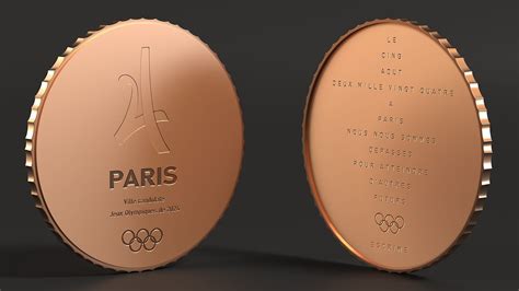 Sammlung Der Olympischen Medaillen 2024 3D Modell 59 3ds Fbx Obj